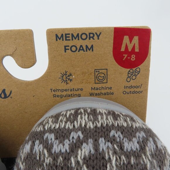 Dearfoams Women Medium 7-8 Multicolor Sweater Knit Memory Foam Slippers NEW - Picture 8 of 14